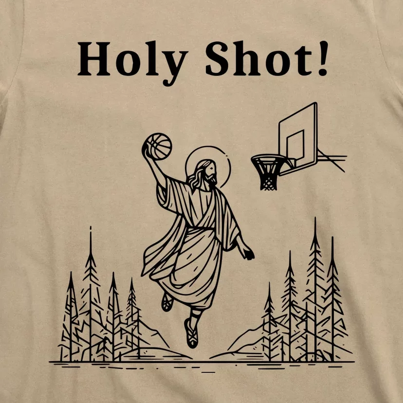 Holy Shot! Funny Jesus Playing Basketball T-Shirt