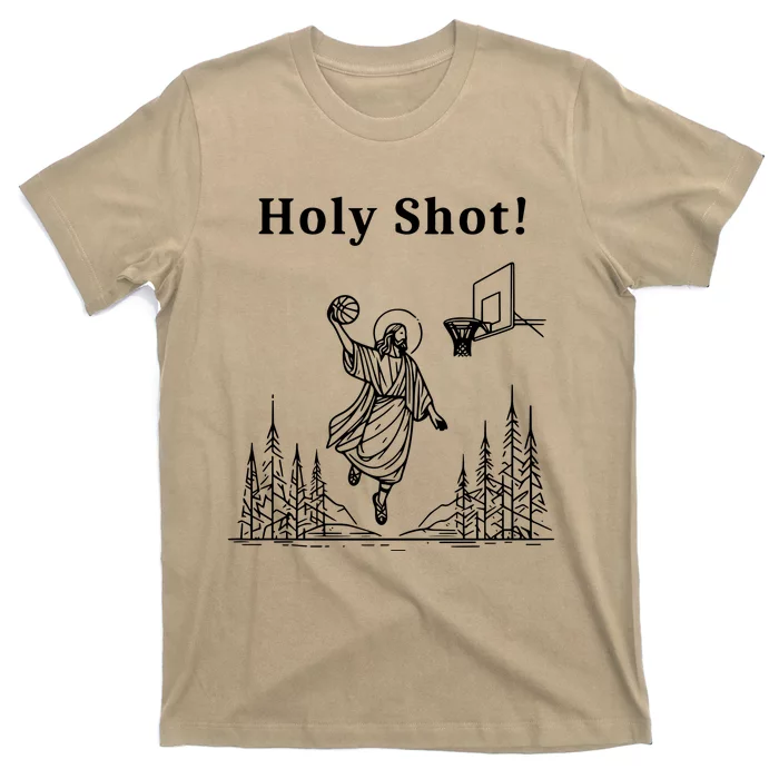 Holy Shot! Funny Jesus Playing Basketball T-Shirt