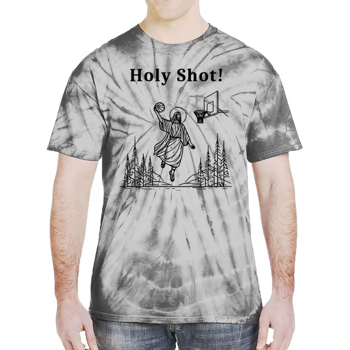 Holy Shot! Funny Jesus Playing Basketball Tie-Dye T-Shirt