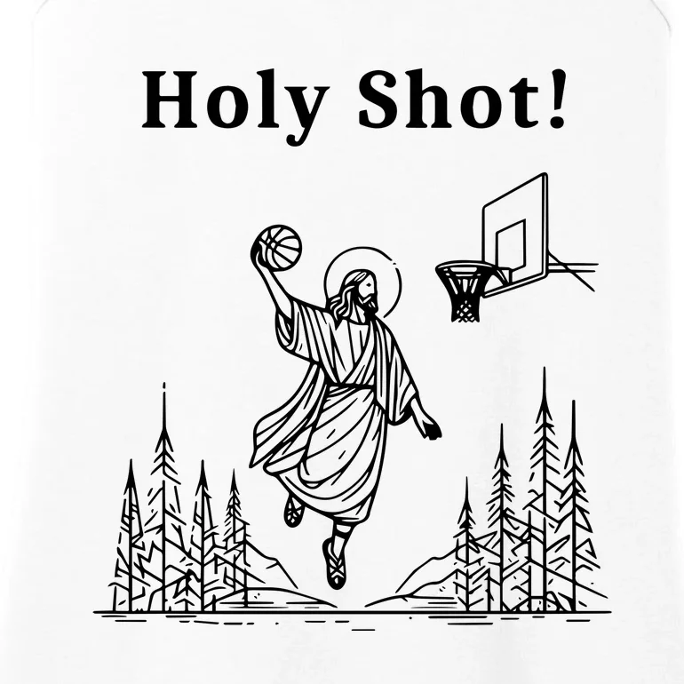 Holy Shot! Funny Jesus Playing Basketball Ladies Essential Tank