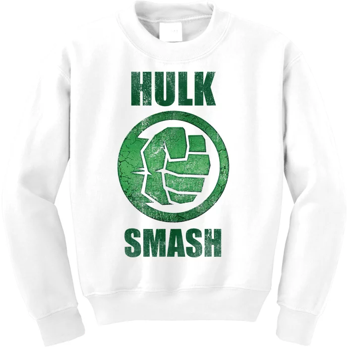 H.U.L.K Smash Fist Circle Logo Green Stone Poster Kids Sweatshirt