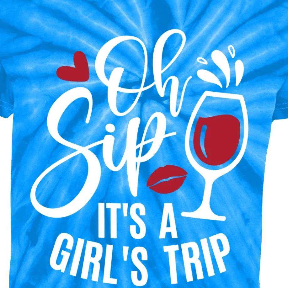 Hello Summer Family Vacation Oh Sip Its A Trip Gift Kids Tie-Dye T-Shirt