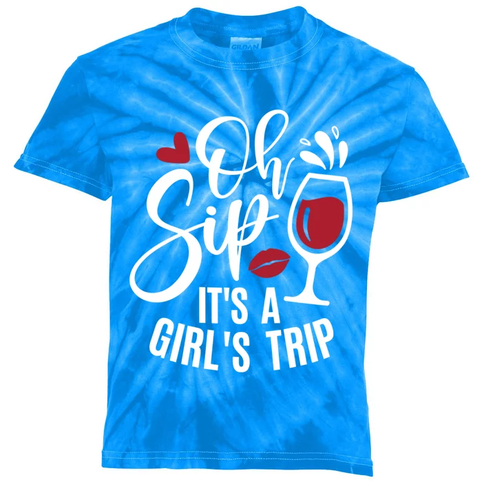 Hello Summer Family Vacation Oh Sip Its A Trip Gift Kids Tie-Dye T-Shirt