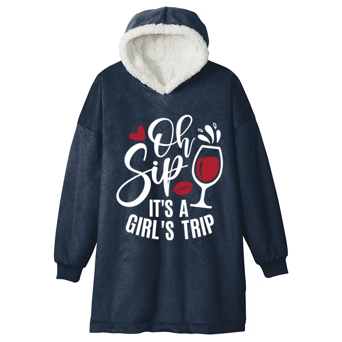 Hello Summer Family Vacation Oh Sip Its A Trip Gift Hooded Wearable Blanket