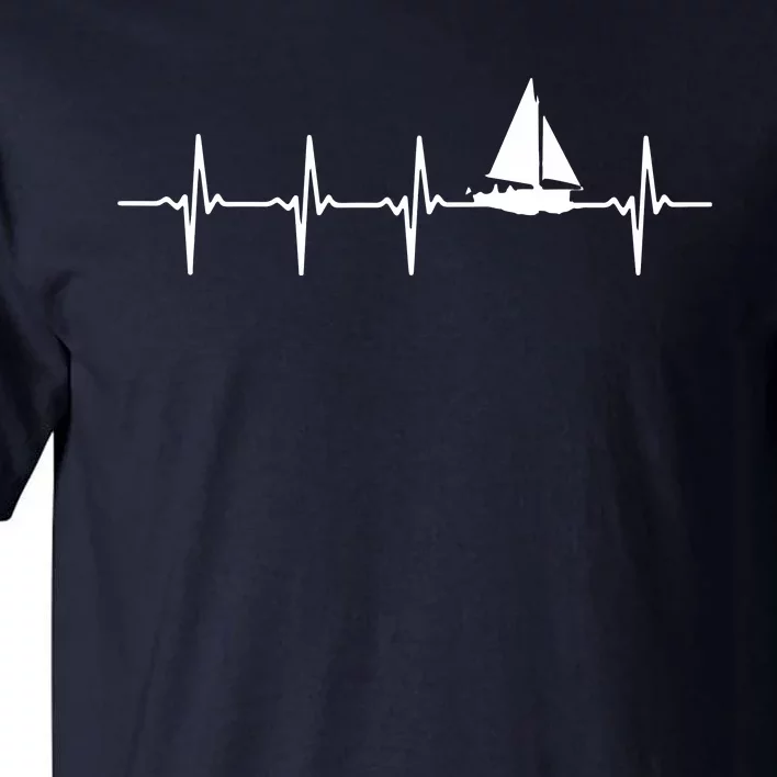 Heartbeat Sailing For Sailors With Sailboat Tall T-Shirt