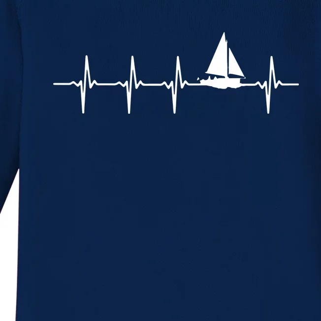 Heartbeat Sailing For Sailors With Sailboat Baby Long Sleeve Bodysuit