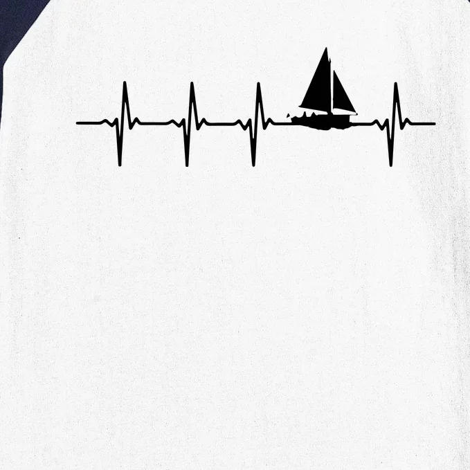 Heartbeat Sailing For Sailors With Sailboat Baseball Sleeve Shirt