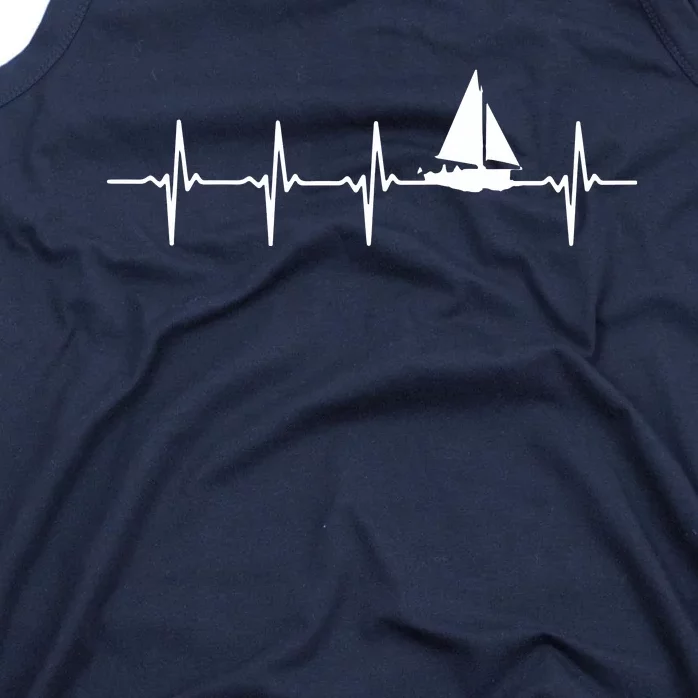 Heartbeat Sailing For Sailors With Sailboat Tank Top