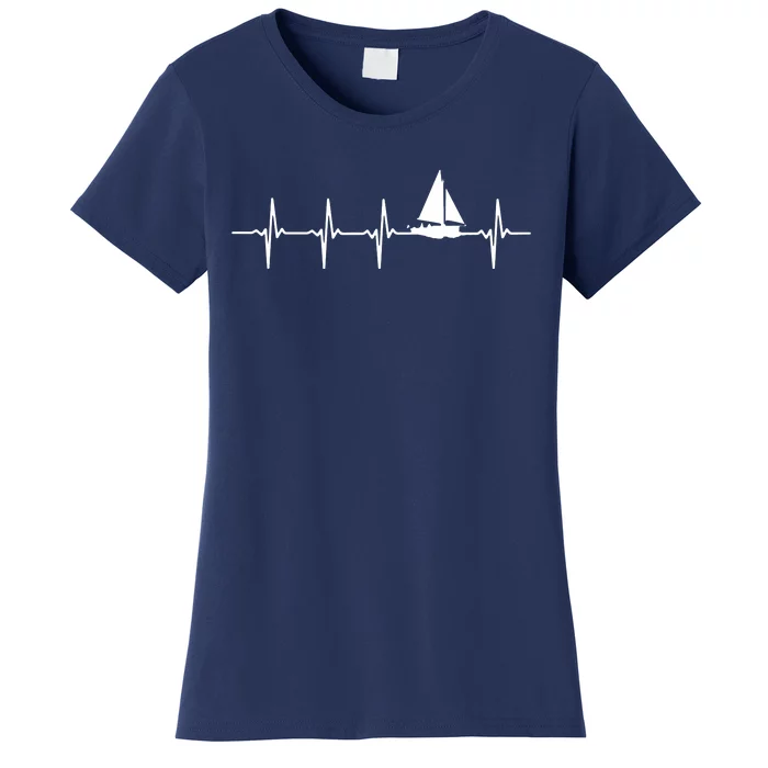 Heartbeat Sailing For Sailors With Sailboat Women's T-Shirt