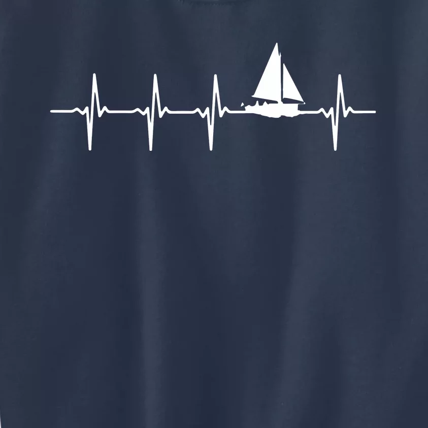 Heartbeat Sailing For Sailors With Sailboat Kids Sweatshirt