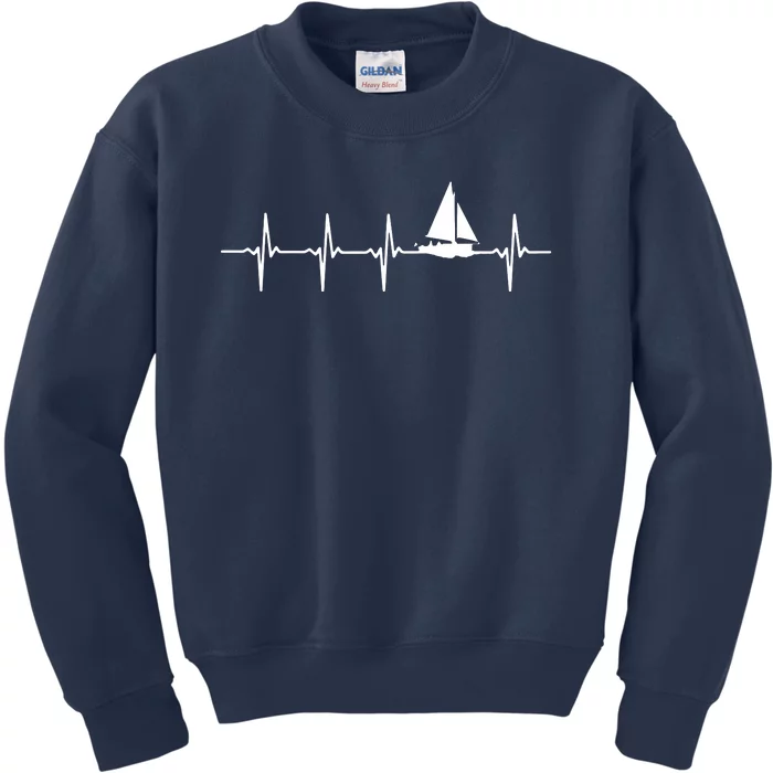 Heartbeat Sailing For Sailors With Sailboat Kids Sweatshirt