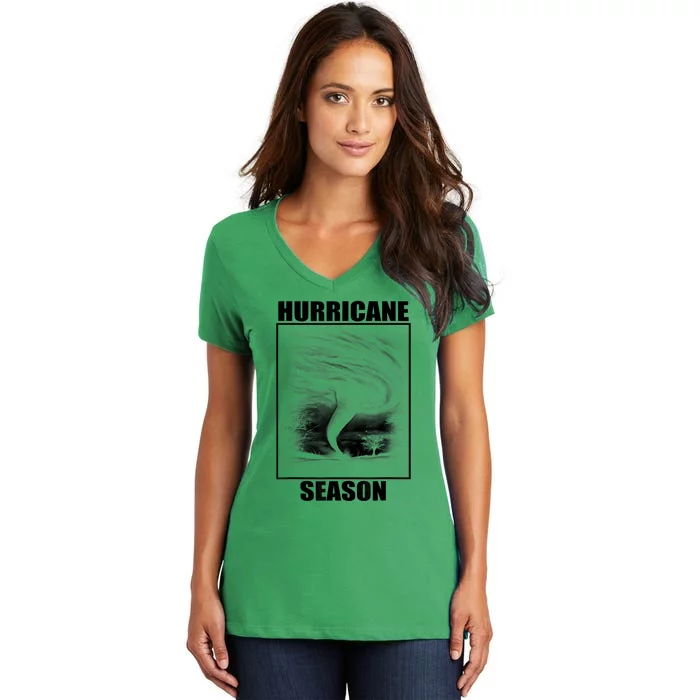 Hurricane Season Funny Retro Hurricane Women's V-Neck T-Shirt