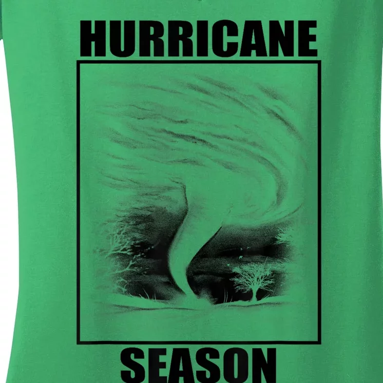 Hurricane Season Funny Retro Hurricane Women's V-Neck T-Shirt