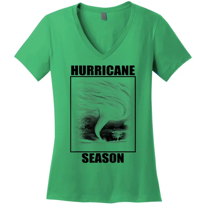 Hurricane Season Funny Retro Hurricane Women's V-Neck T-Shirt