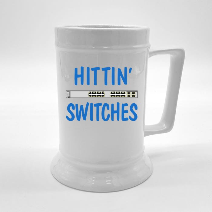 Hitting Switches Funny Network Systems Engineer Gift Front & Back Beer Stein