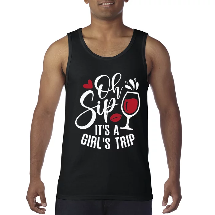 Hello Summer Family Vacation Oh Sip Its A Trip Tank Top