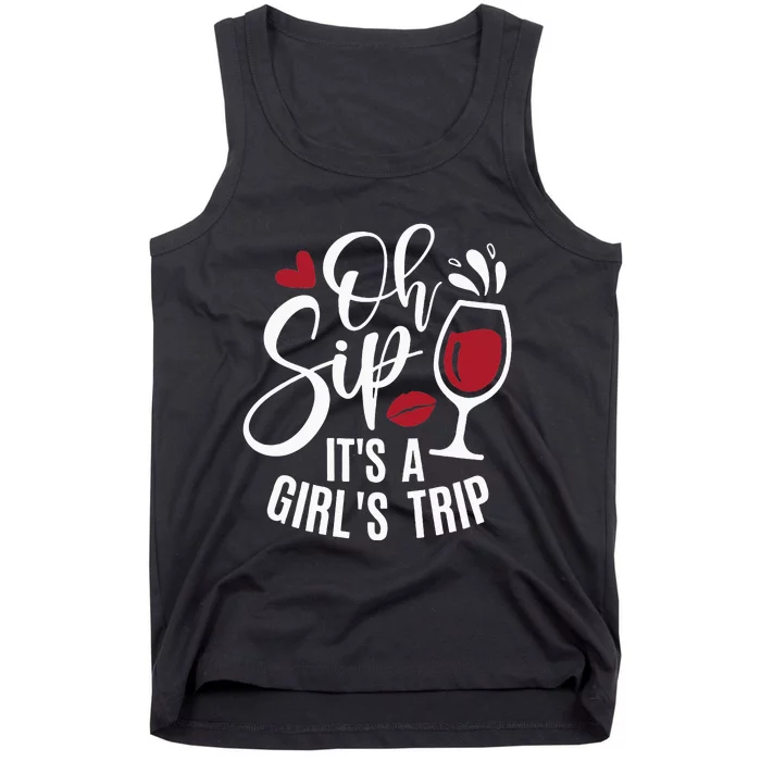 Hello Summer Family Vacation Oh Sip Its A Trip Tank Top