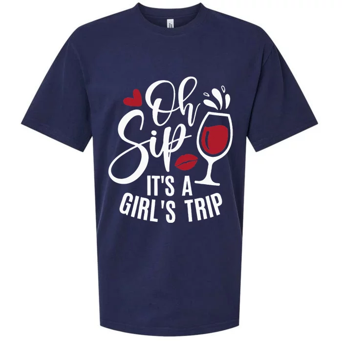 Hello Summer Family Vacation Oh Sip Its A Trip Sueded Cloud Jersey T-Shirt