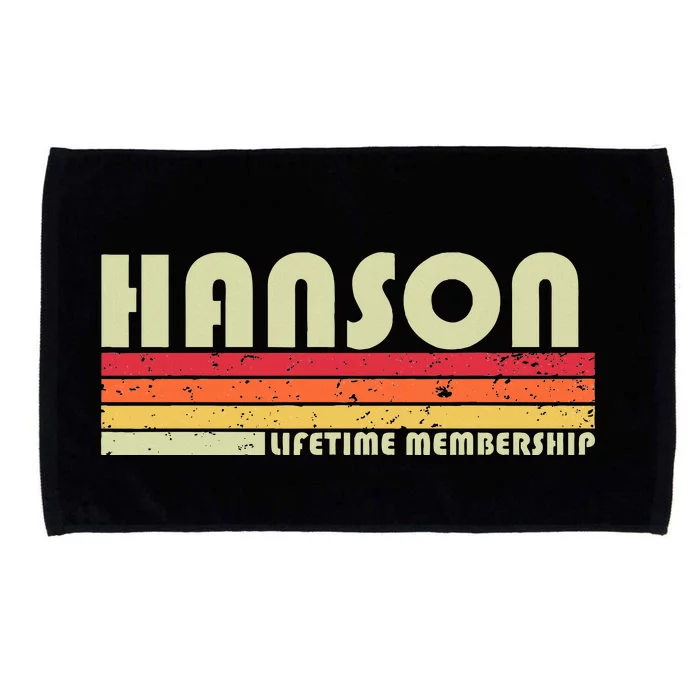 Hanson Surname Funny Retro Vintage 80s 90s Birthday Reunion Microfiber Hand Towel