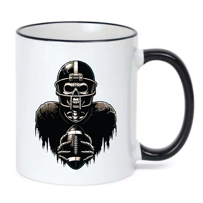 Halloween Skeleton Football Player Spooky Sports Graphic Black Color Changing Mug