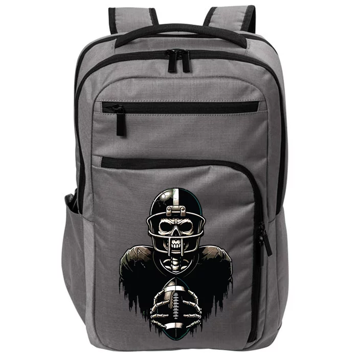 Halloween Skeleton Football Player Spooky Sports Graphic Impact Tech Backpack