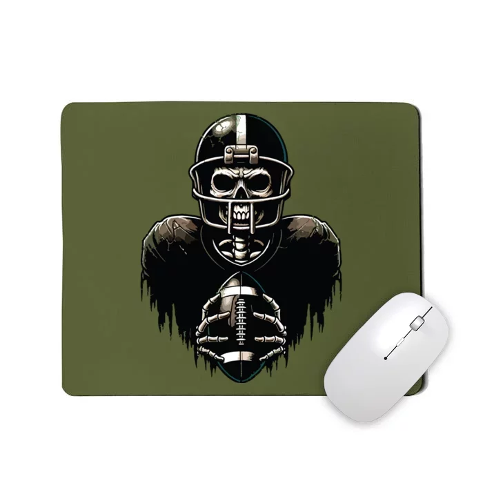 Halloween Skeleton Football Player Spooky Sports Graphic Mousepad