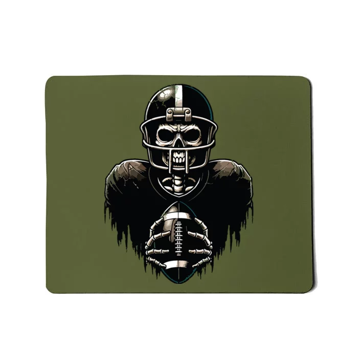 Halloween Skeleton Football Player Spooky Sports Graphic Mousepad