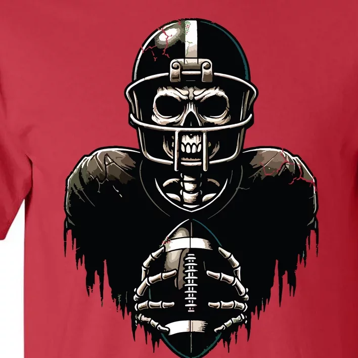 Halloween Skeleton Football Player Spooky Sports Graphic Tall T-Shirt