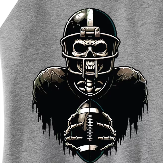 Halloween Skeleton Football Player Spooky Sports Graphic Women’s Perfect Tri Rocker Tank