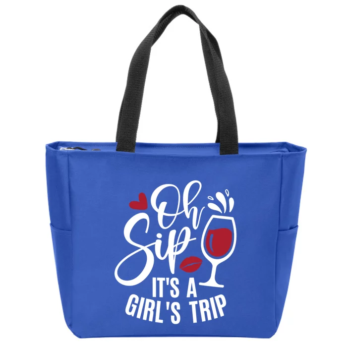 Hello Summer Family Vacation Oh Sip Its A Trip Gift Zip Tote Bag