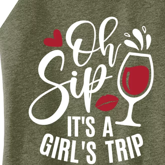 Hello Summer Family Vacation Oh Sip Its A Trip Gift Women’s Perfect Tri Rocker Tank