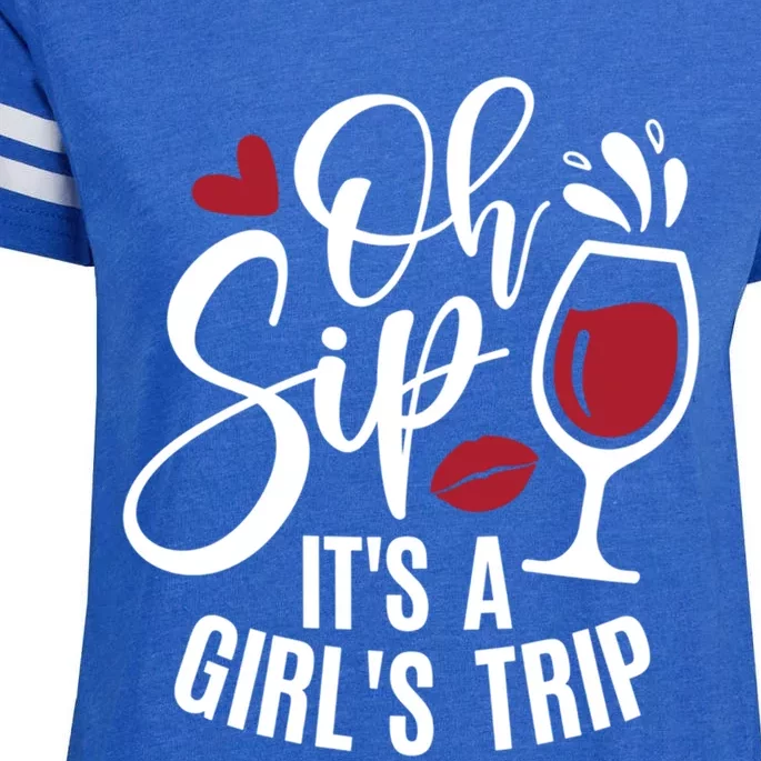 Hello Summer Family Vacation Oh Sip Its A Trip Gift Enza Ladies Jersey Football T-Shirt