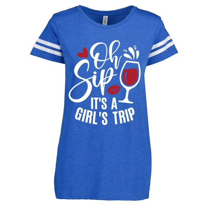 Hello Summer Family Vacation Oh Sip Its A Trip Gift Enza Ladies Jersey Football T-Shirt