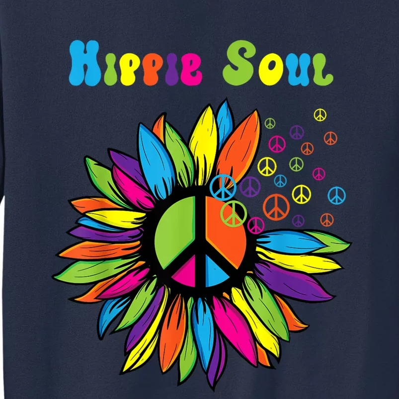 Hippie Soul Funny Peace Sign Daisy Flower Hippies Art Lovers Sweatshirt