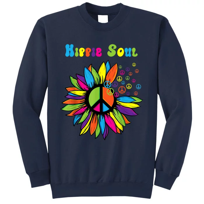 Hippie Soul Funny Peace Sign Daisy Flower Hippies Art Lovers Sweatshirt