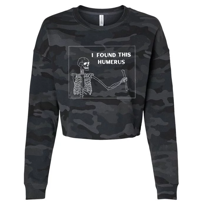 Humerus Skeleton Funny Halloween Cropped Pullover Crew