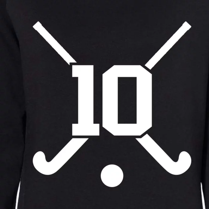 High School Field Hockey Jersey Player Number 10 Gift Womens California Wash Sweatshirt