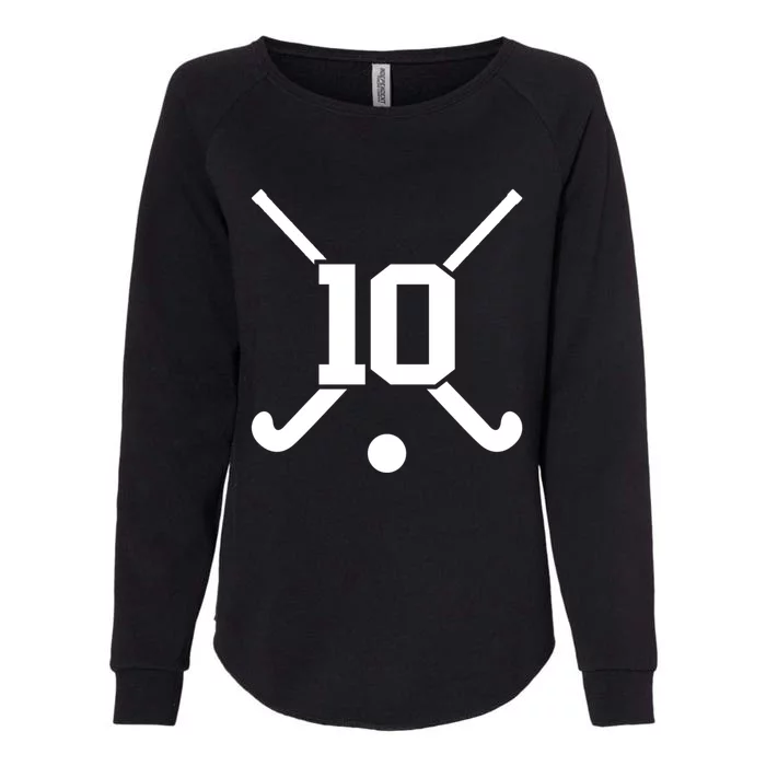 High School Field Hockey Jersey Player Number 10 Gift Womens California Wash Sweatshirt