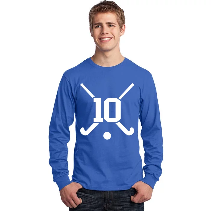 High School Field Hockey Jersey Player Number 10 Gift Tall Long Sleeve T-Shirt