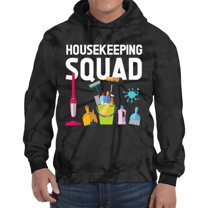 Housekeeping Squad For Housekeeper Cleaning Crew Tie Dye Hoodie