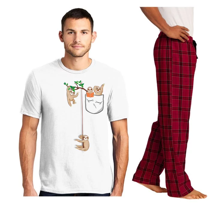 Happy Sloth Family Habitat In Pocket Pajama Set