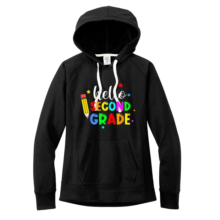 Hello Second Grade Welcome Back to School Teacher Women's Fleece Hoodie