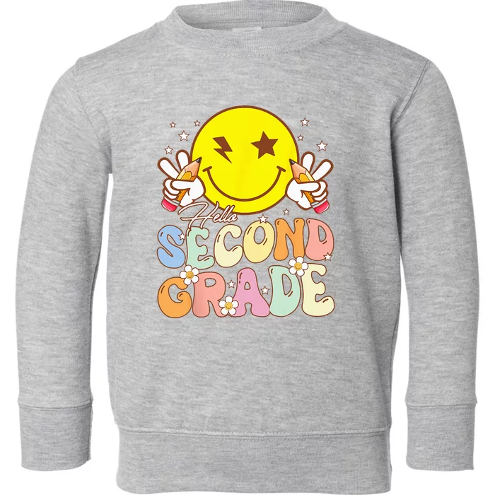 Hello Second Grade 2nd Team Funny Smile Face Back To School Toddler Sweatshirt