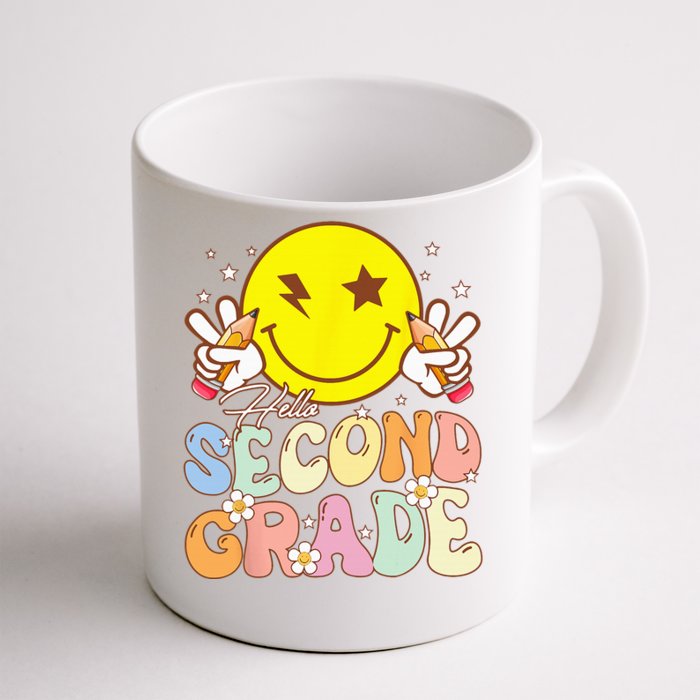 Hello Second Grade 2nd Team Funny Smile Face Back To School Front & Back Coffee Mug