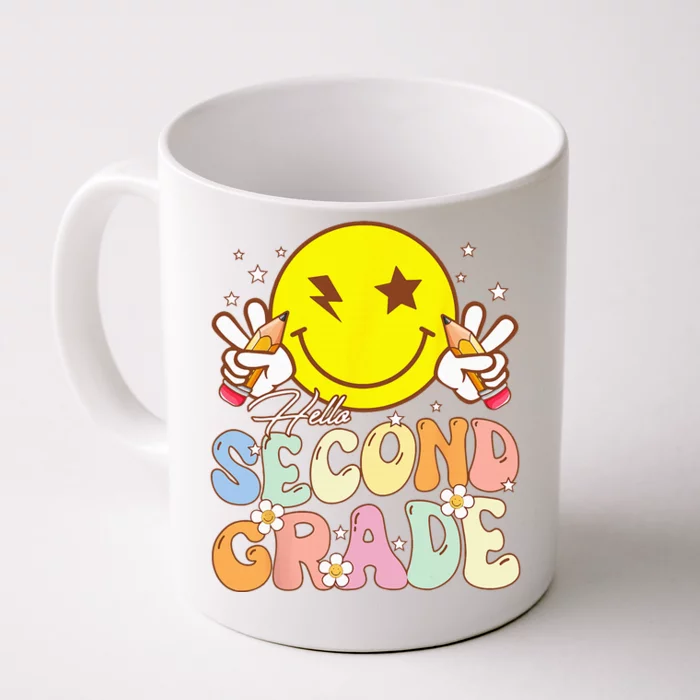 Hello Second Grade 2nd Team Funny Smile Face Back To School Front & Back Coffee Mug