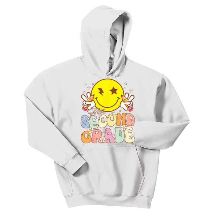 Hello Second Grade 2nd Team Funny Smile Face Back To School Kids Hoodie