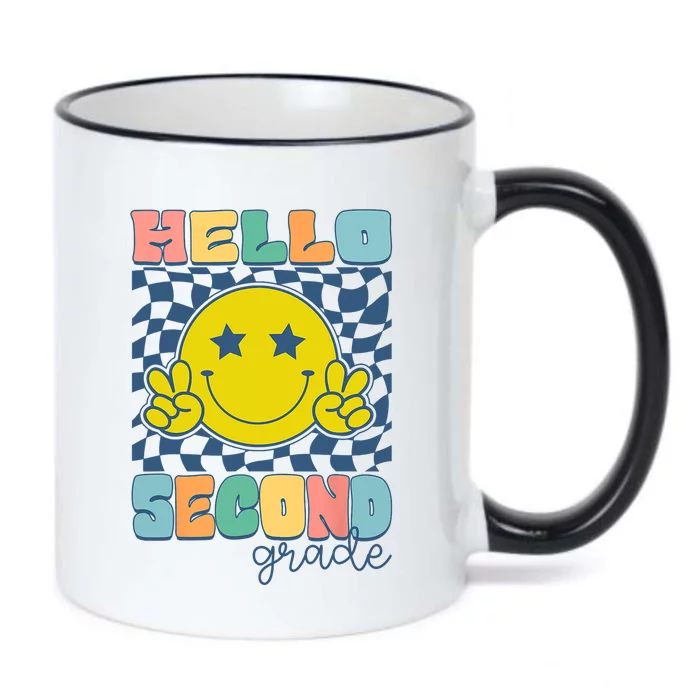 Hello Second Grade Retro Smile Team 2nd Grade Back To School Black Color Changing Mug