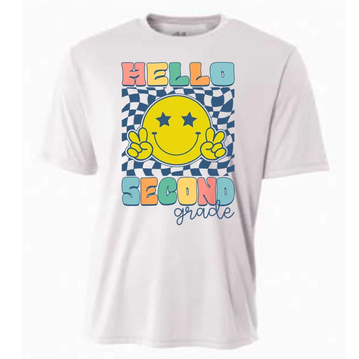 Hello Second Grade Retro Smile Team 2nd Grade Back To School Cooling Performance Crew T-Shirt