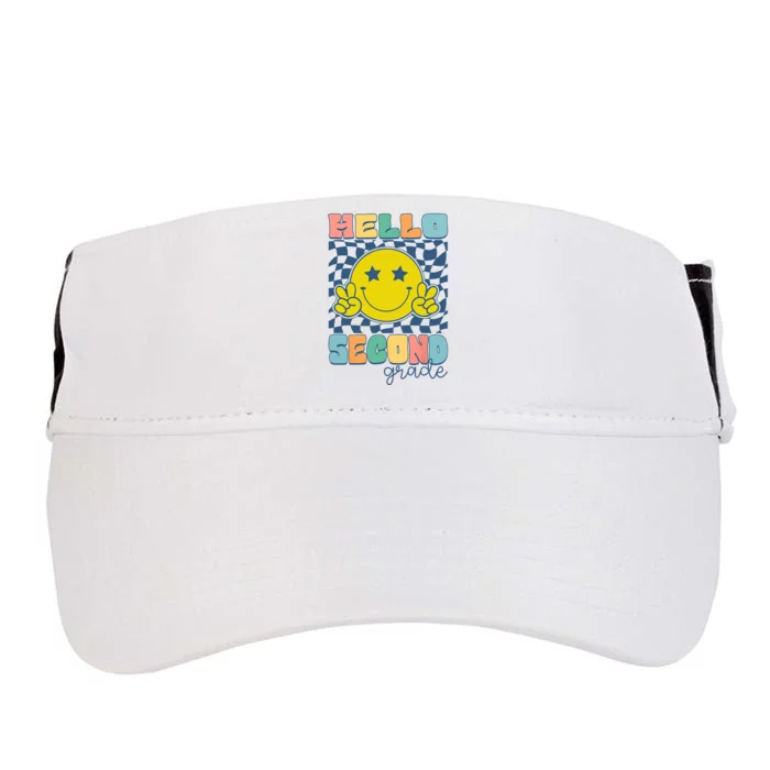 Hello Second Grade Retro Smile Team 2nd Grade Back To School Adult Drive Performance Visor