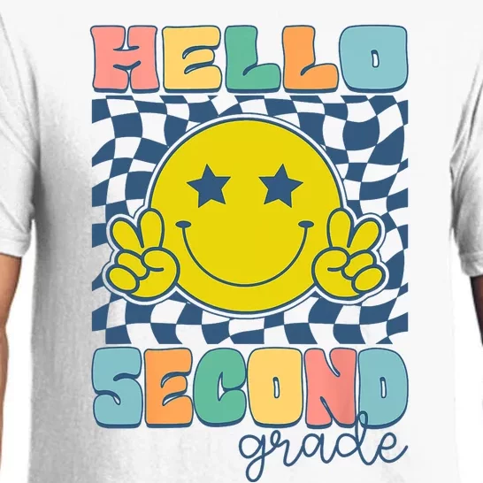 Hello Second Grade Retro Smile Team 2nd Grade Back To School Pajama Set